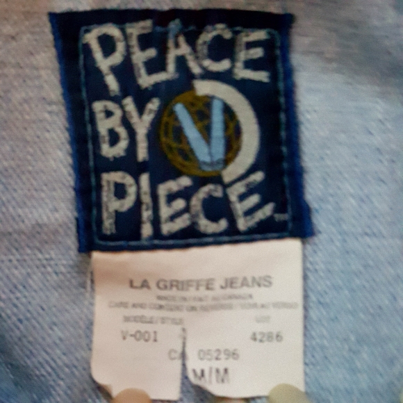 Vtg Crop Denim Vest LA Griffe Peace By Piece Sz M - Picture 3 of 4